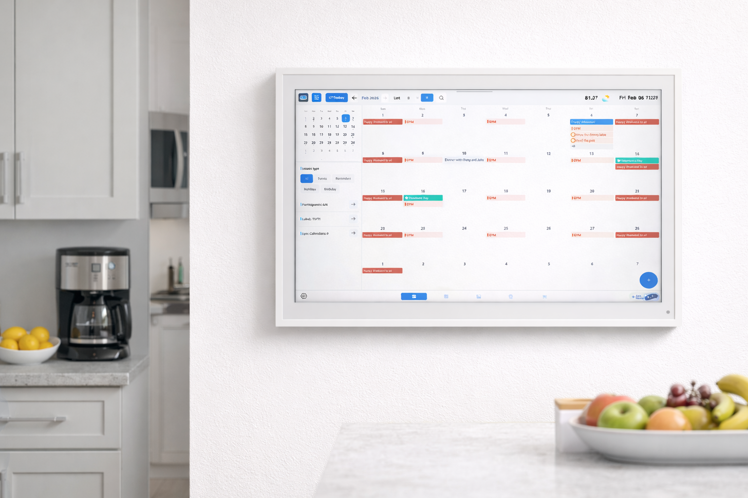 Snugee Family Calendar Display 15.6″ Touchscreen