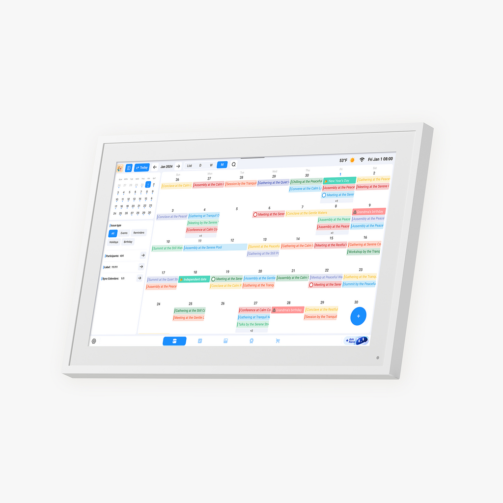 Snugee Family Calendar Display 15.6″ Touchscreen