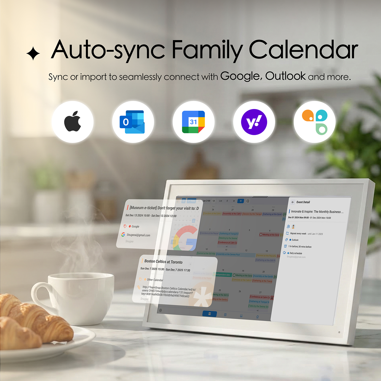 Snugee Family Calendar Display 15.6″ Touchscreen